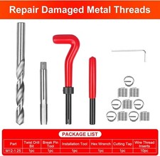 15PC M12 x 1.25 Thread Repair Tool 15pcs Helicoil Wire Insert Kit