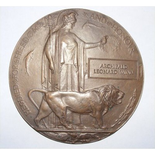 Ww1 death penny plaque - penny,