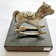 OLD STOCK PEWTER ROCKING HORSE