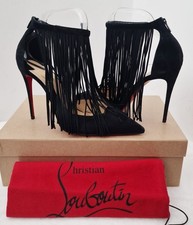 Christian Louboutin Curtain 100 Black Suede heels in size 38.5 UK5.5
