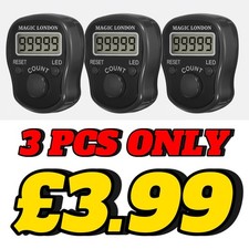 3 Black Portable LED Finger