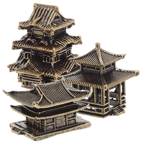 Pcs miniature brass pagoda - 3,
