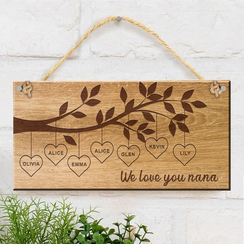 Personalised wooden family - wooden,