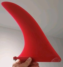New 10" Fiberglass Single Fin For Traditional Noserider Longboard Surfboard Red