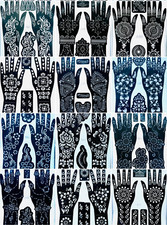 Henna STENCILS Hand Mandala Temporary Tattoo Mehndi Template KIDS HANDS body art