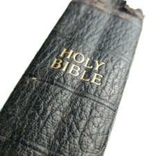 Holy Bible Old New Testament Black Leather Style Vintage Antique Book