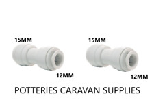 John Guest 12mm White Reducing Straight  15 × 12 PPM201512W Bullfinch  2 PACK