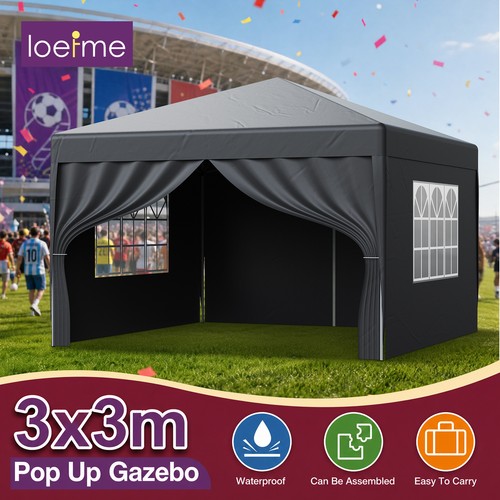 Grey 3x3m pop gazebo - up,