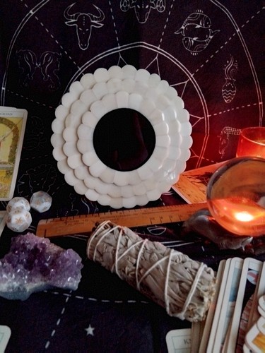 Black scrying mirror - black,