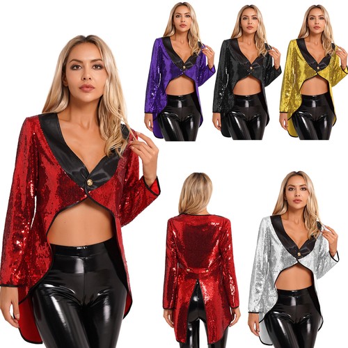 Women shiny sequin tailcoat - shiny,
