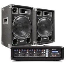 MAX 12" Passive Speaker PA System with PDM-C405A Powered Stage Mixer