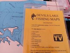 Devils Lake, ND Fishing Map, 4 Map Set, Depths, Best Fishing Spots, Boat Ramps!!