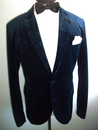 Navy blue velvet - navy, suit