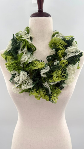 Handmade ruffle yarn scarf - yarn,