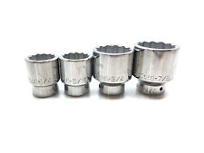 Lot (4) Wright Tools 3/4" Drive 12 Pt Chrome Socket Set 1-1/4 1-5/8 1-3/4 1-7/8