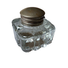 Antique Glass Inkwell with