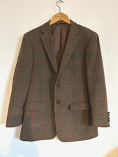 Skopes Heritage Tweed Jacket Size 38S Brown 50% Wool Check Classic Fit Men's VGC