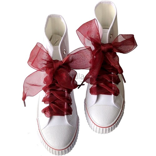 Wide silk shoelaces satin - silk,