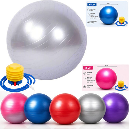 75cm fitness exercise ball - 65-75cm,