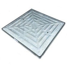 Driveway Manhole Cover & Frame 600mm x 600mm x 25mm 10 Tonne Galvanised Steel