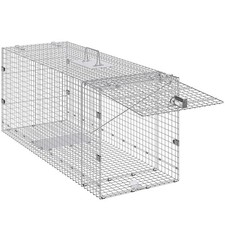 Live Animal Cage Trap 42" x 16" x 18" Humane Cat Trap Cats Squirrels Mouse