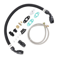 Turbo Oil Feed Return Drain Line Pipe 10AN AN10 Fitting Kit T3 T4 T04E T70 GT28
