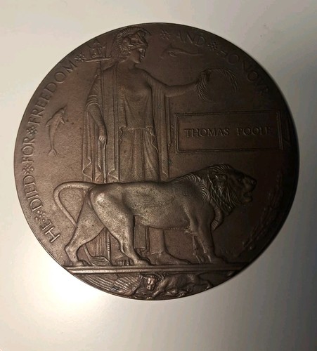 Ww1 death plaque thomas - to,