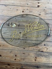 Rare Royal Venton Fireplaces Glass Advertising Sign Shop Sign Advertising Sign