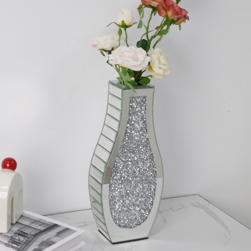 Crushed diamond mirror vase - diamond,