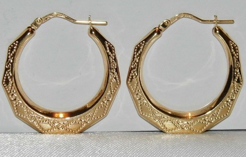 9ct gold diamond cut - gold, large