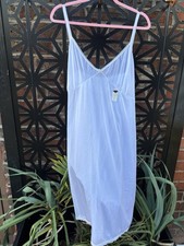 Vintage Golden Charm White Nylon Slip