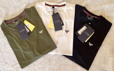 Men's  Top Armani Jeans tshirt  short sleeve crew neck logo Tee XL, L