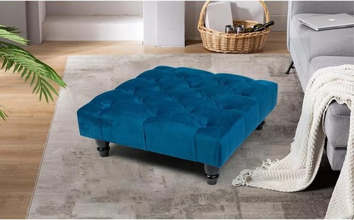 Blue upholstered chesterfield - blue,