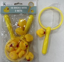 Mini Rubber Ducks 10pcs with 2 Fishing Nets – Fun Bath & Pool Toy Set for Kids