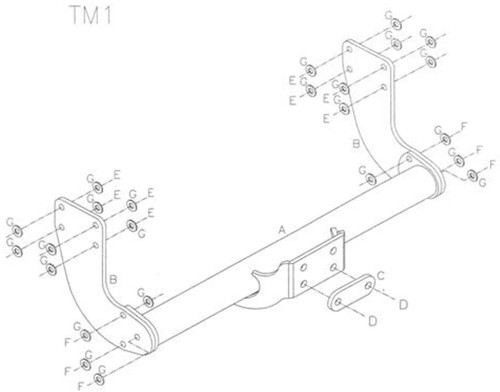 Towtrust fixed flange towbar - fixed,