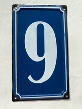 Vintage French Enamel “STYLE” House & Flat Numbers, Number 9, NEW