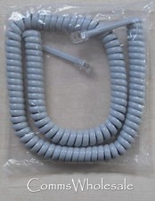 Mid Grey Replacement Telephone Handset Coiled Cord Grey  (62 cm coiled)