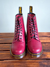 Dr Martens The Original 1460 Oxblood Lizard boots 8 eyelets size UK 7 (63)