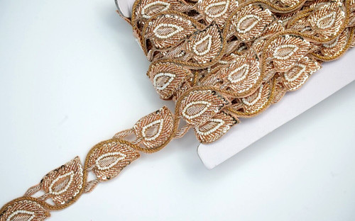 Yard rose gold zardozi - rose,
