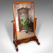 Tall Antique Gentleman’s Outfitters Dressing Mirror, Cheval, Victorian, C.1840