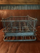 Vintage Cloverleaf Dairy (Oct/54) Milk Bottle Individuals Galvanized Crate Good
