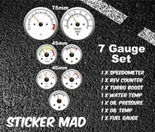 KIDS PEDAL CAR Dashboard Gauges FULL SET Gloss vinyl ( High Quality ) Adhesive 