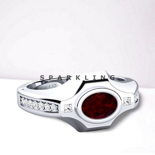 Garnet oval cut gemstone - garnet,