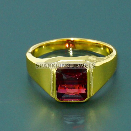 Lustrous garnet emerald cut - lustrous,