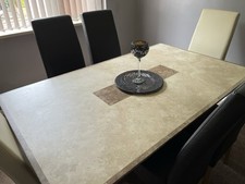 marble dining table and 6