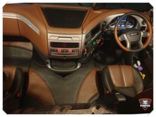 Floor mats for DAF 105xf EURO6 (106xf) after 2014-... ECO LEATHER brown & black