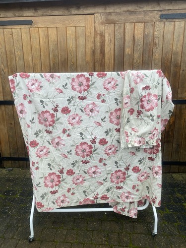 Floral print lined curtains - floral,