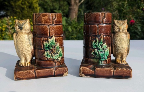 Vintage pair ceramic owl - vintage,