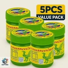 Thai Herbal Nasal Inhaler Yadom Stick – 5pcs Aromatherapy Bundle | Stress Relief