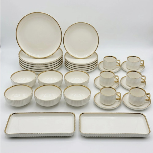 32pc luxury white gold - white,